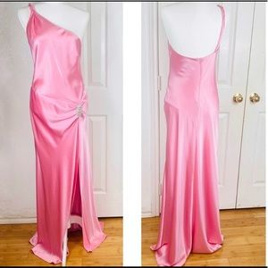 ABS by Allen Schwartz coral satin gown 4